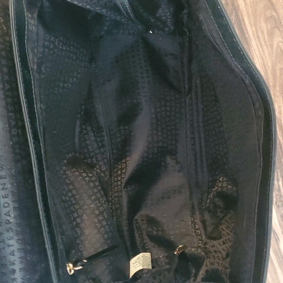 Kate Spade Off White Grey and Black Leather Handle Bag, Fold Over Tote - Picture 8 of 10